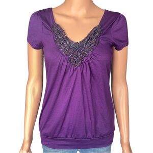 Charlotte Russe Purple Beaded Blouse
